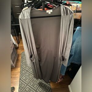 Gray Velvet Lularoe Sarah Cardigan Sweater